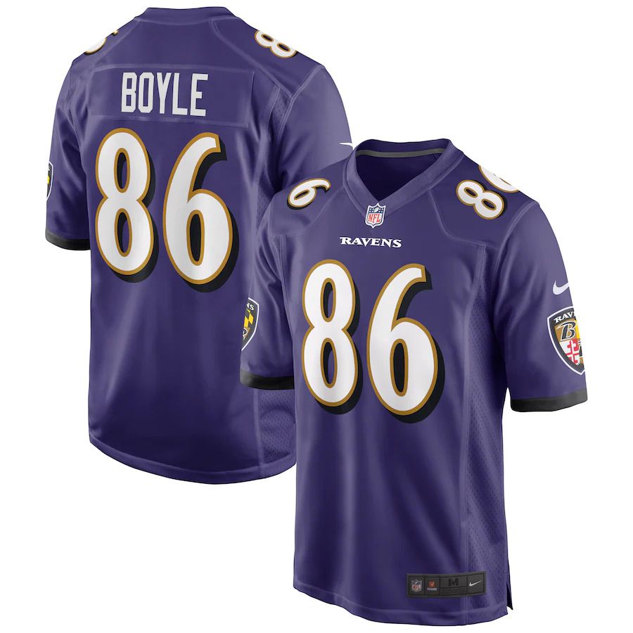 Men Baltimore Ravens 86 Nick Boyle Nike Purple Game Player NFL Jersey